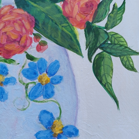 PRINT acid free quality Floral boquet in Blue & White vase. - Picture 6 of 7